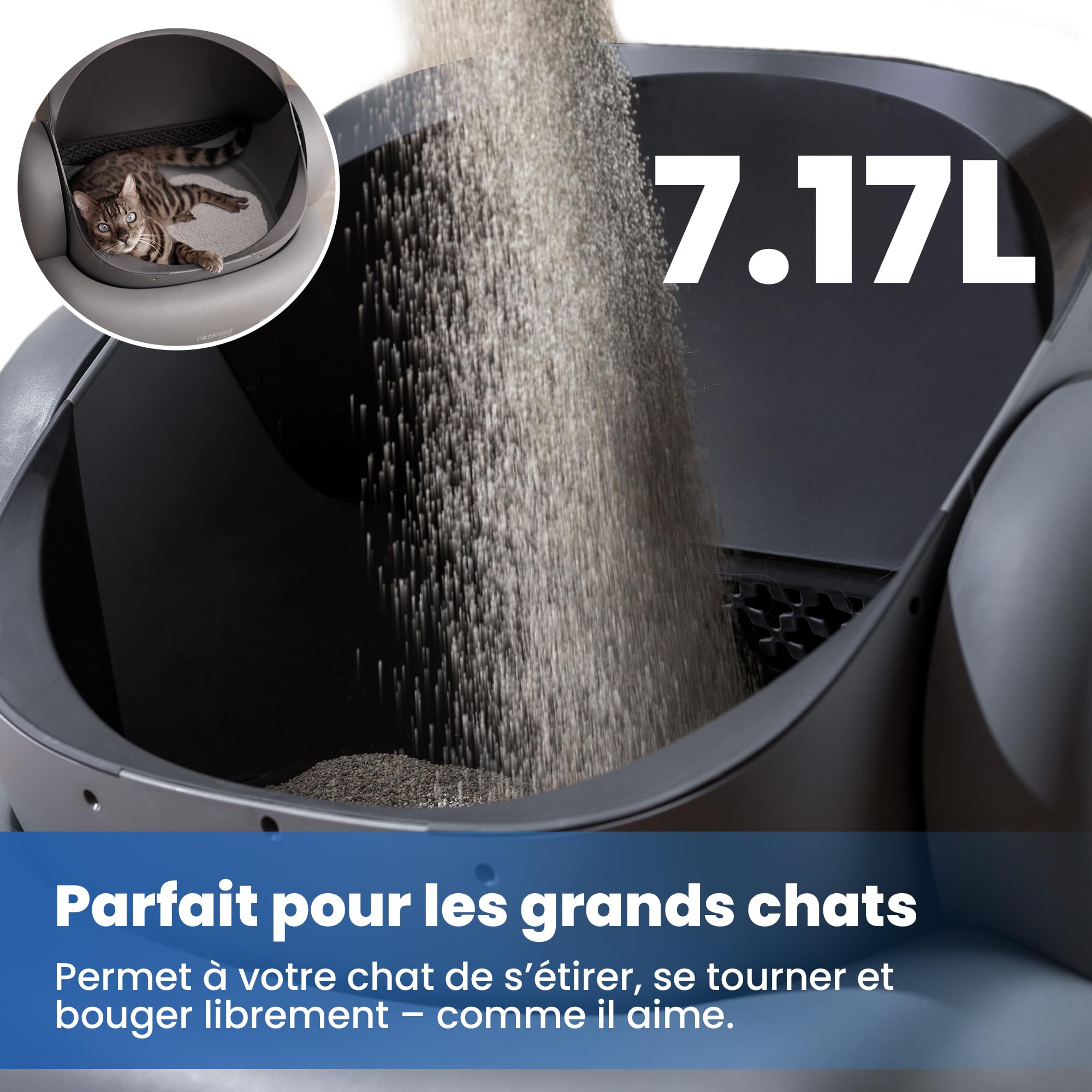 Neakasa M1 Plus - Bac à litière autonettoyant à ouverture supérieure