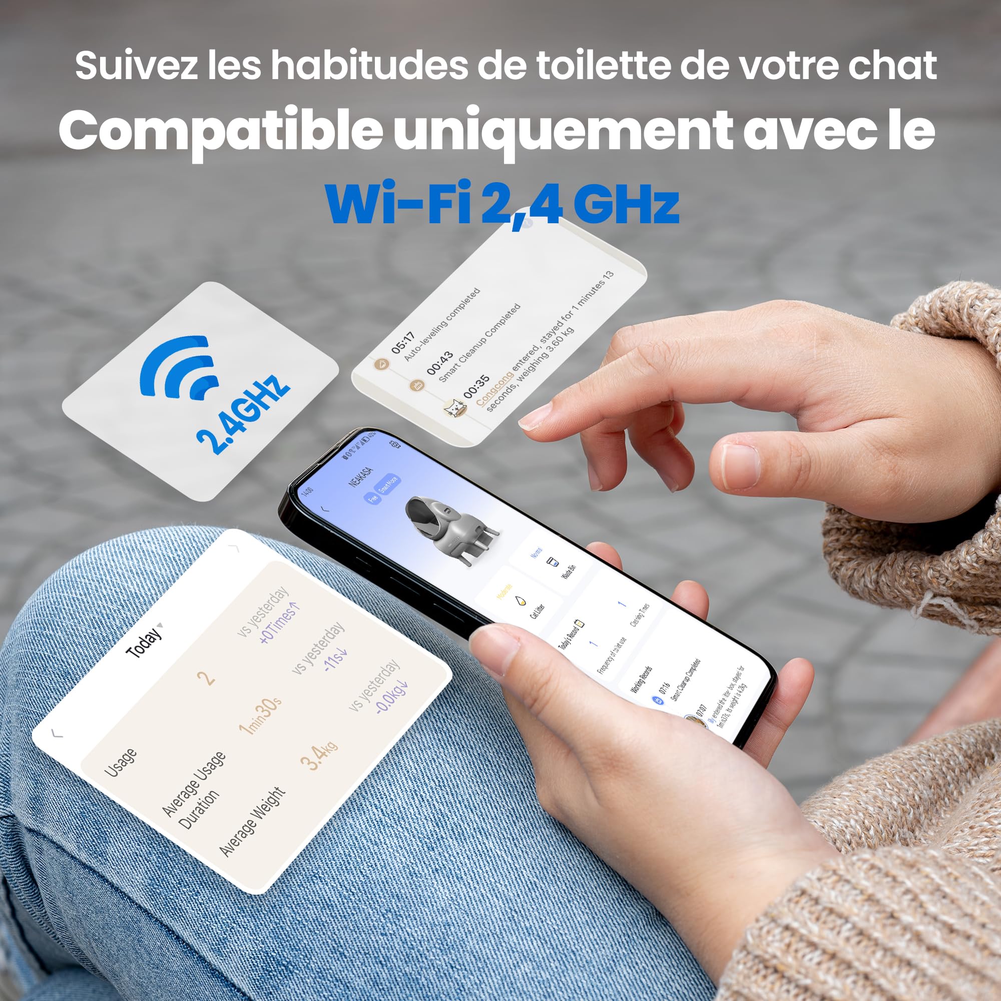 Neakasa M1 Plus - Bac à litière autonettoyant à ouverture supérieure