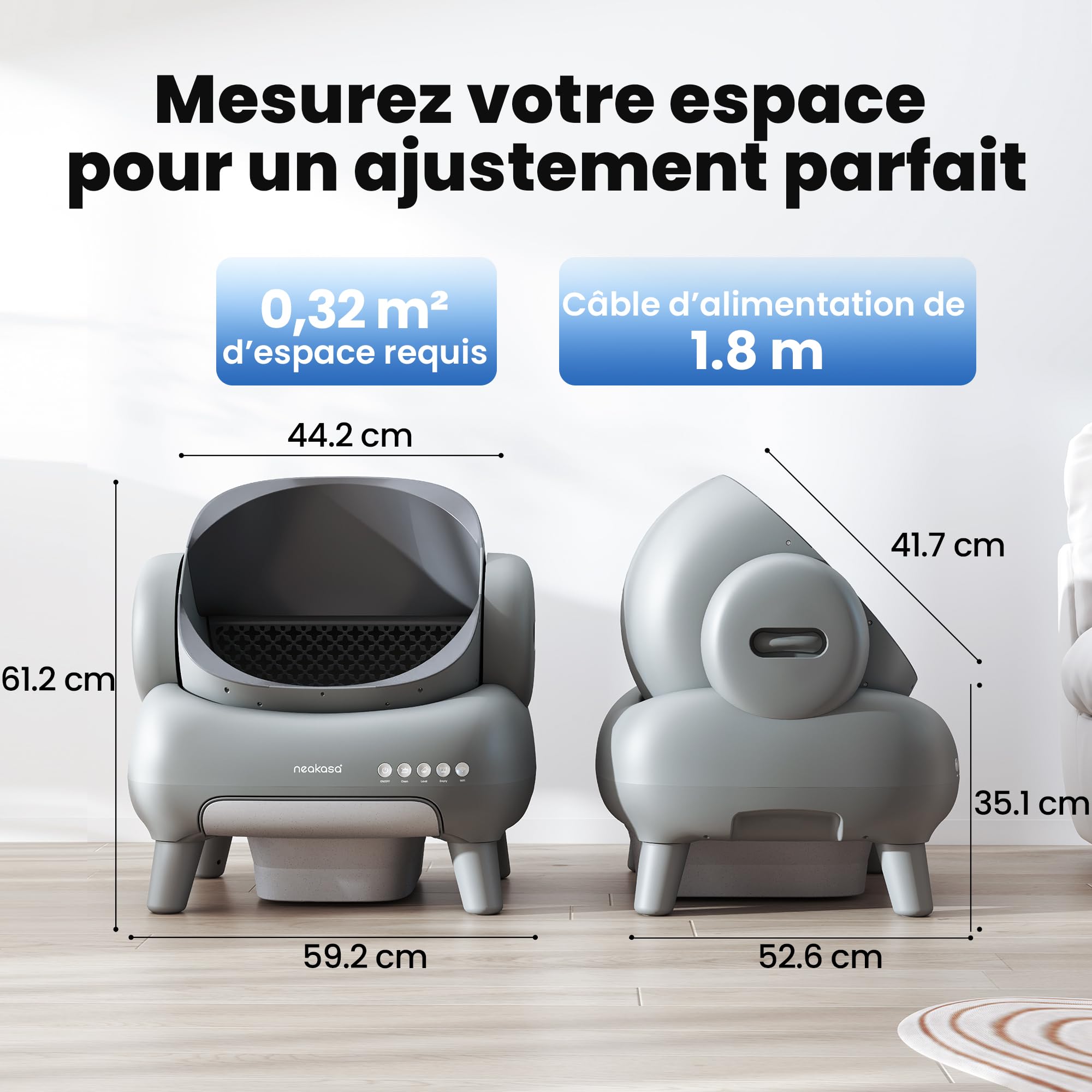 Neakasa M1 Plus - Bac à litière autonettoyant à ouverture supérieure