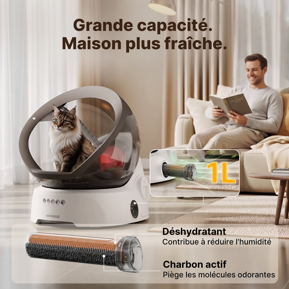 【Prévente】Neakasa M9 - Litière automatique à cabine ouverte pour chats