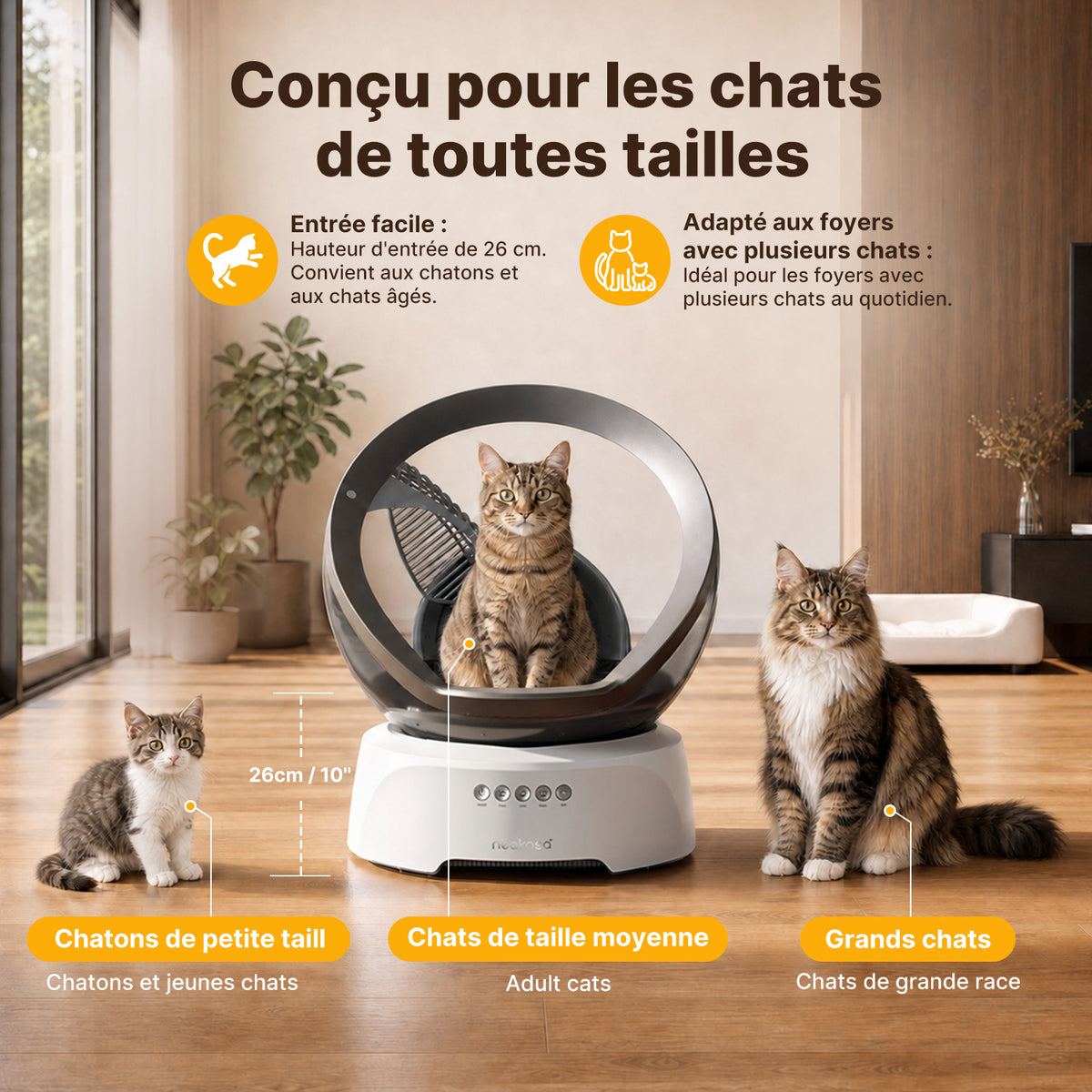 【Prévente】Neakasa M9 - Litière automatique à cabine ouverte pour chats