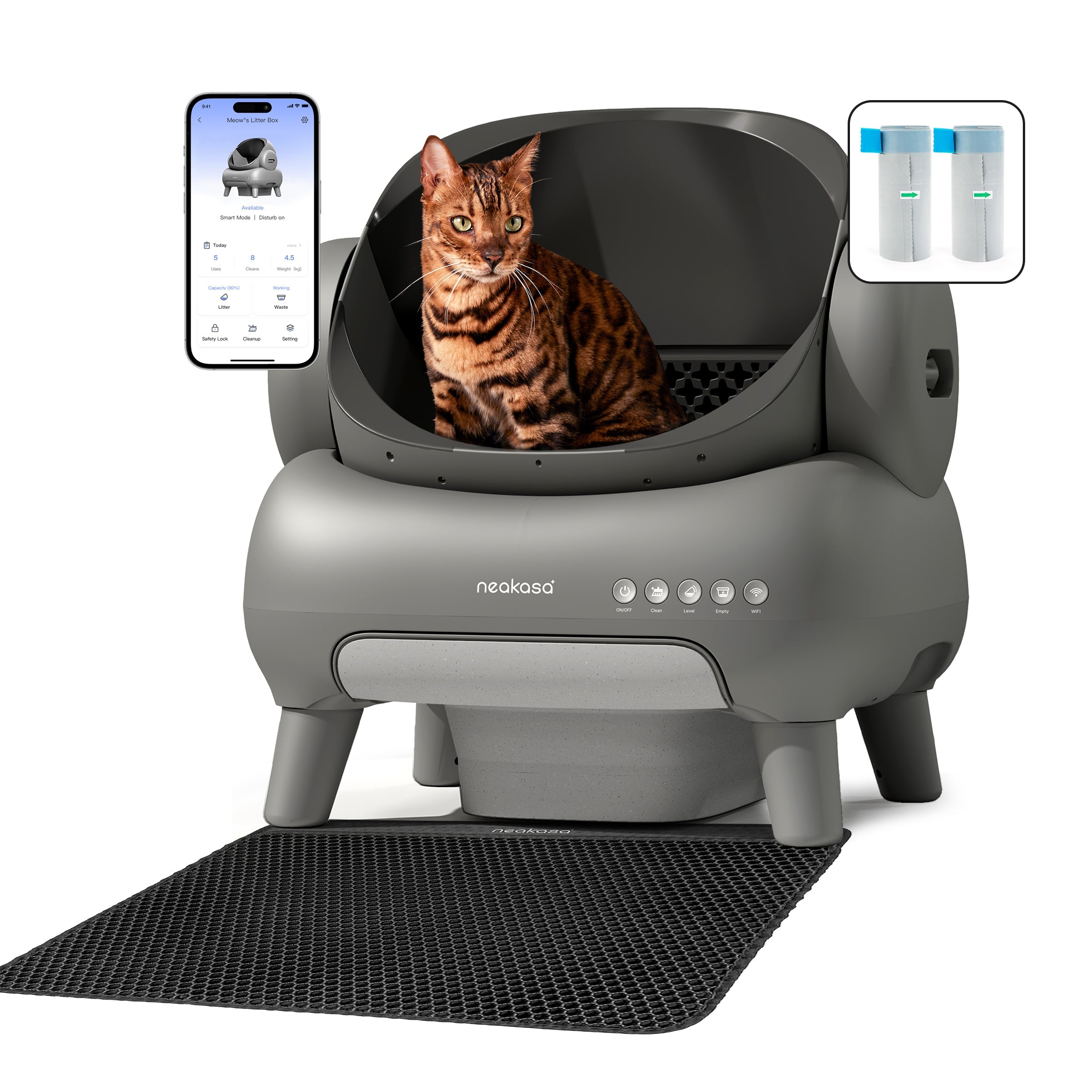 Neakasa M1 Plus - Bac à Litière Autonettoyant Ouvert