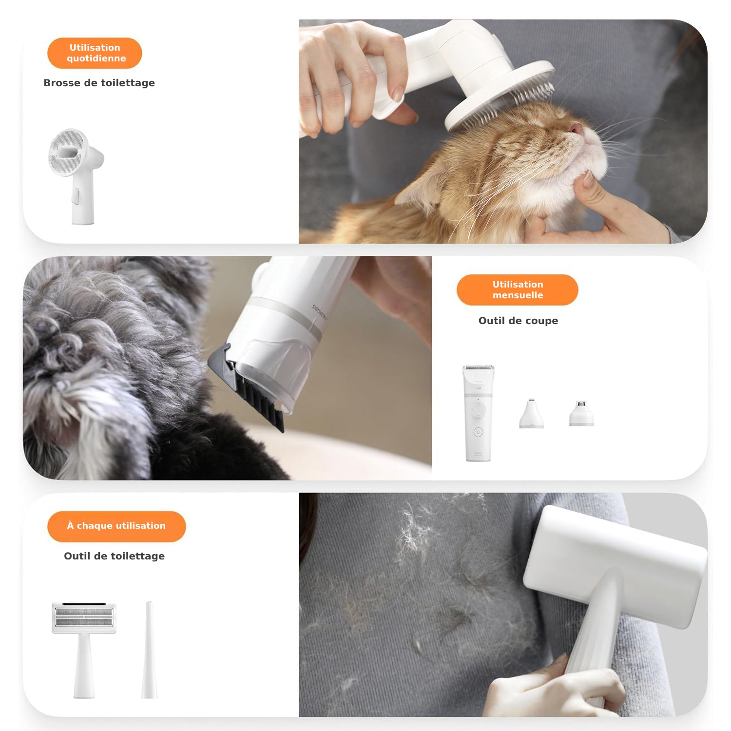 Neakasa S1 Pro - Aspirateur de toilettage 7 en 1 pour chiens et chats