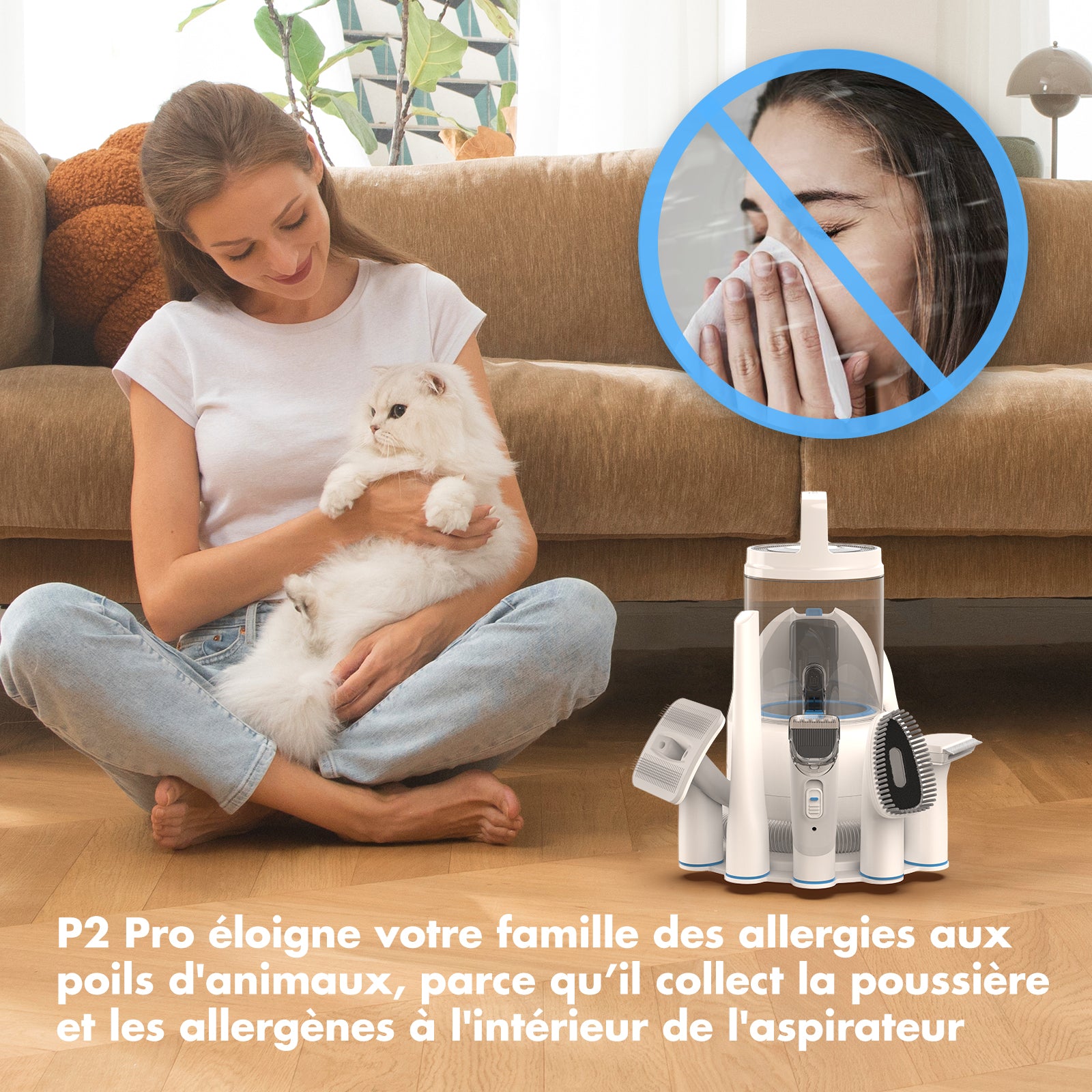 Neakasa P2 Pro - Kit de toilettage avec aspirateur pour chiens et chats