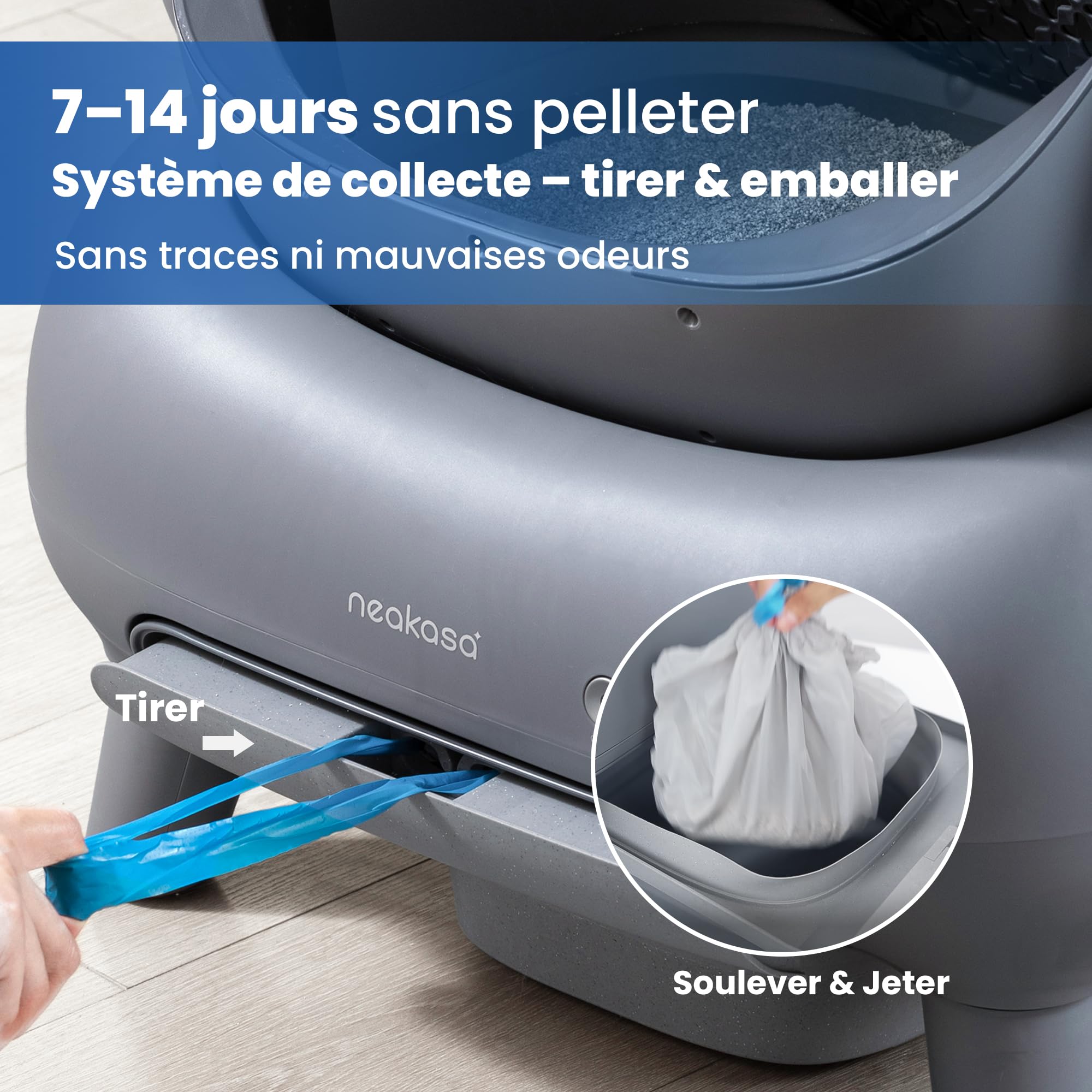 Neakasa M1 Plus - Bac à litière autonettoyant à ouverture supérieure