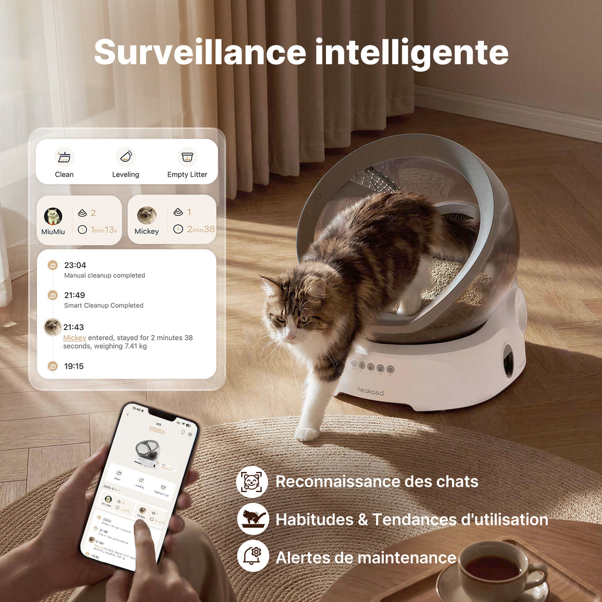 【Prévente】Neakasa M9 - Litière automatique à cabine ouverte pour chats